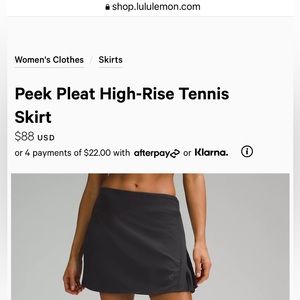 Peek Pleat High-Rise Tennis Skirt, Size 6